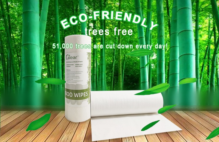 Organic Natural Bamboo Fiber Reusable Paper Wipes Kitchen Dishcloth